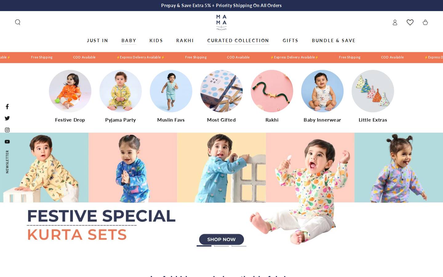 mamaandpeaches.com homepage screenshot
