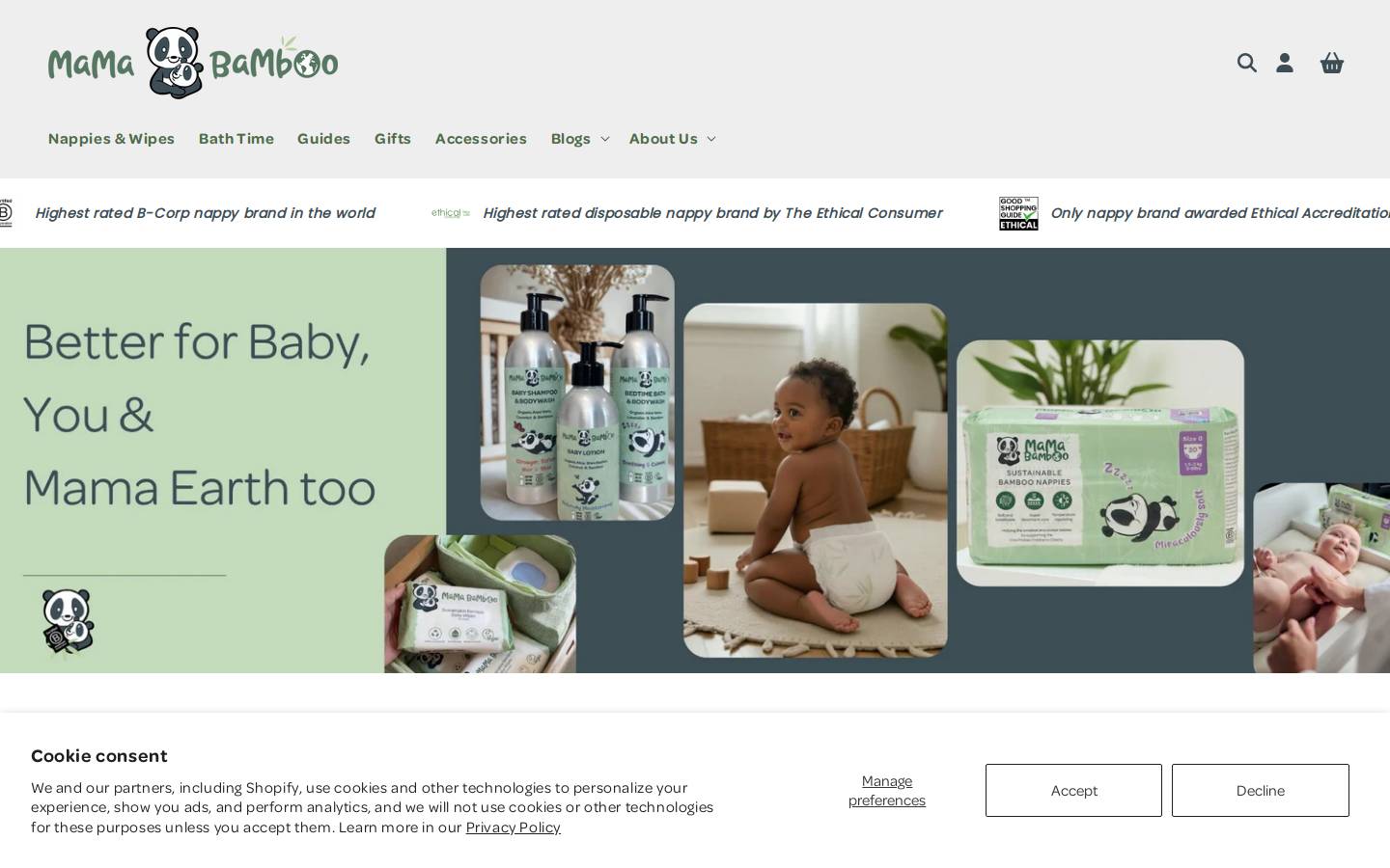 Mama Bamboo homepage screenshot