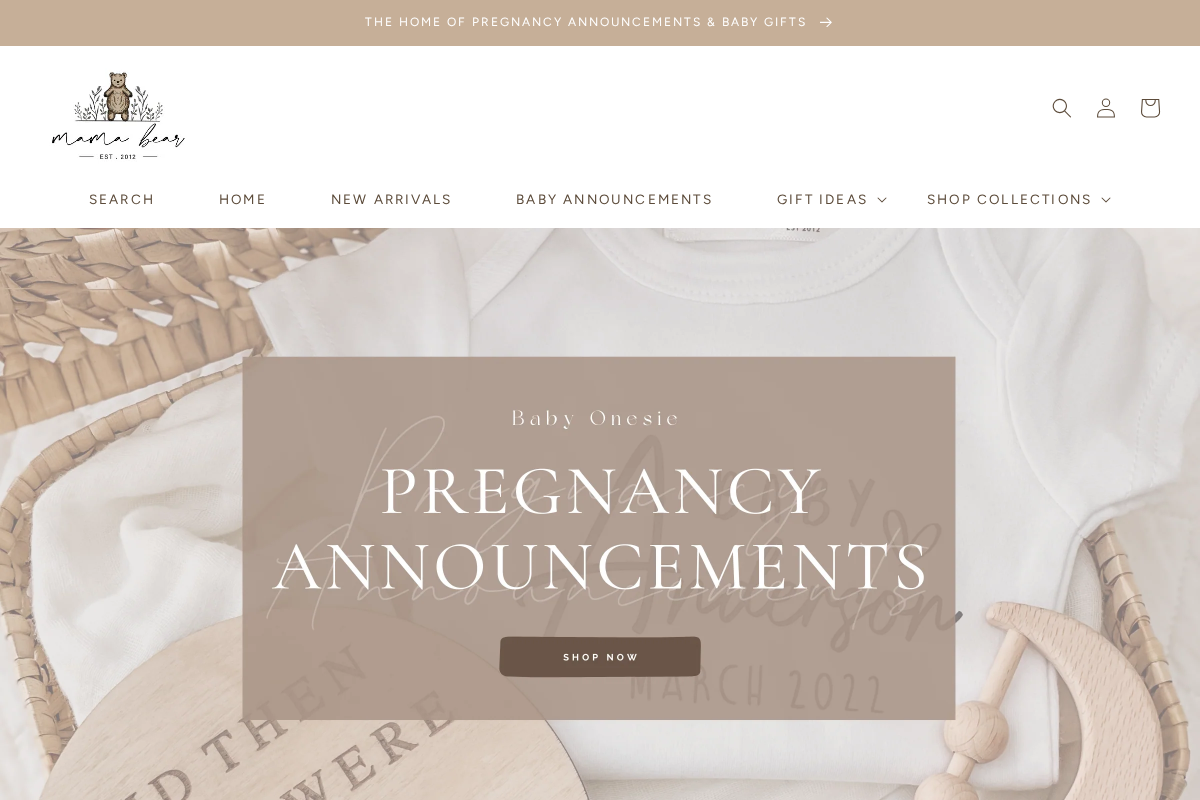 Mama Bear homepage screenshot