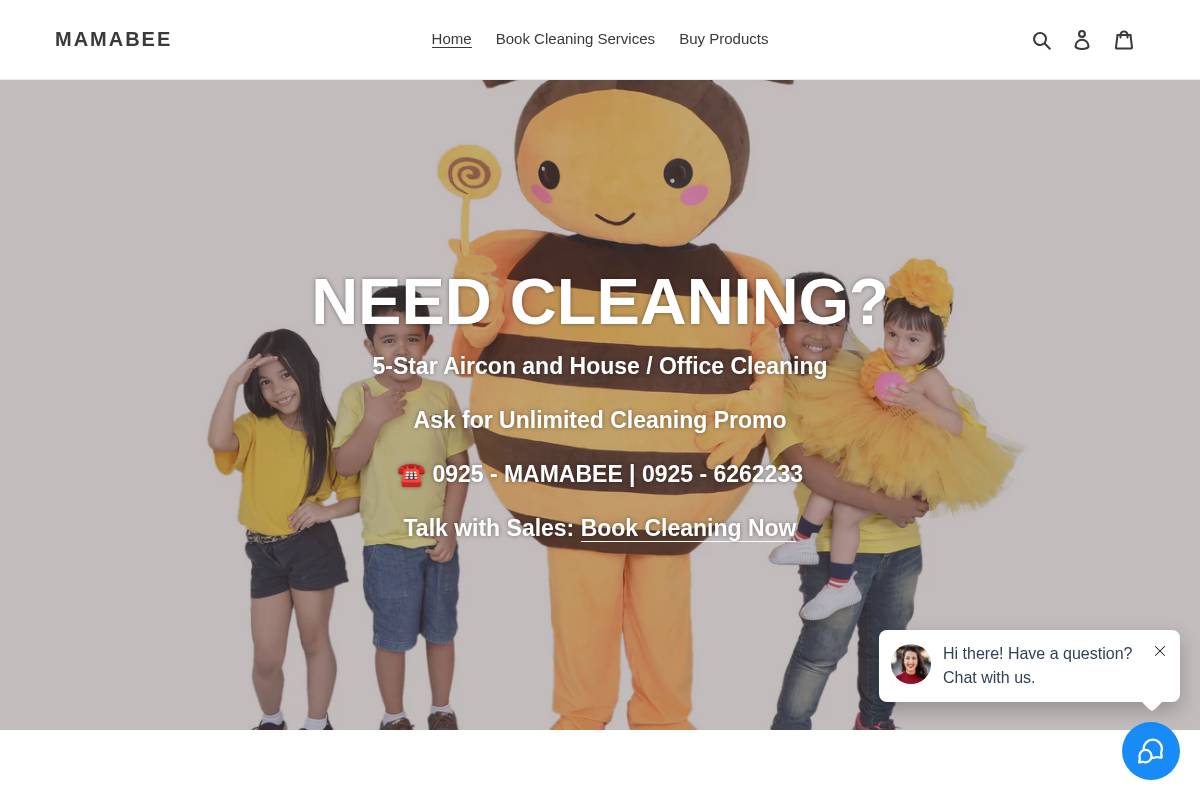 Mamabee homepage screenshot