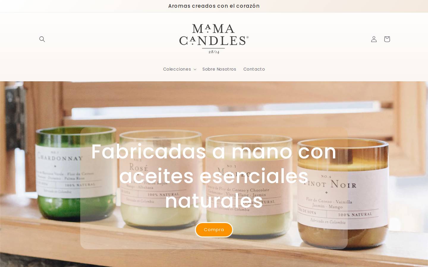 mamacandles.com homepage screenshot