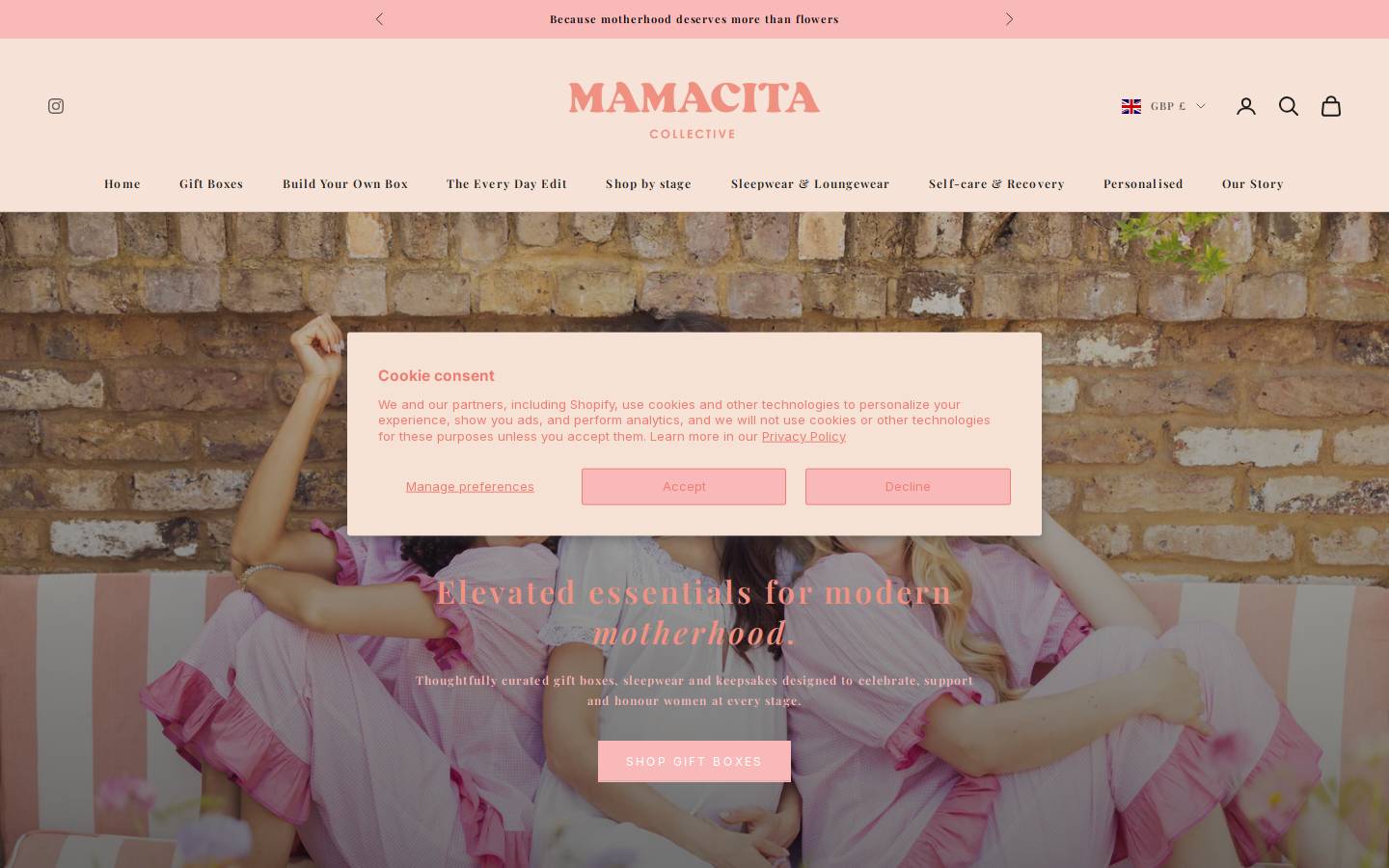 mamacitacollective.com homepage screenshot