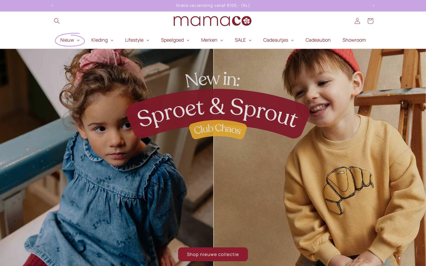 mamaco.nl homepage screenshot