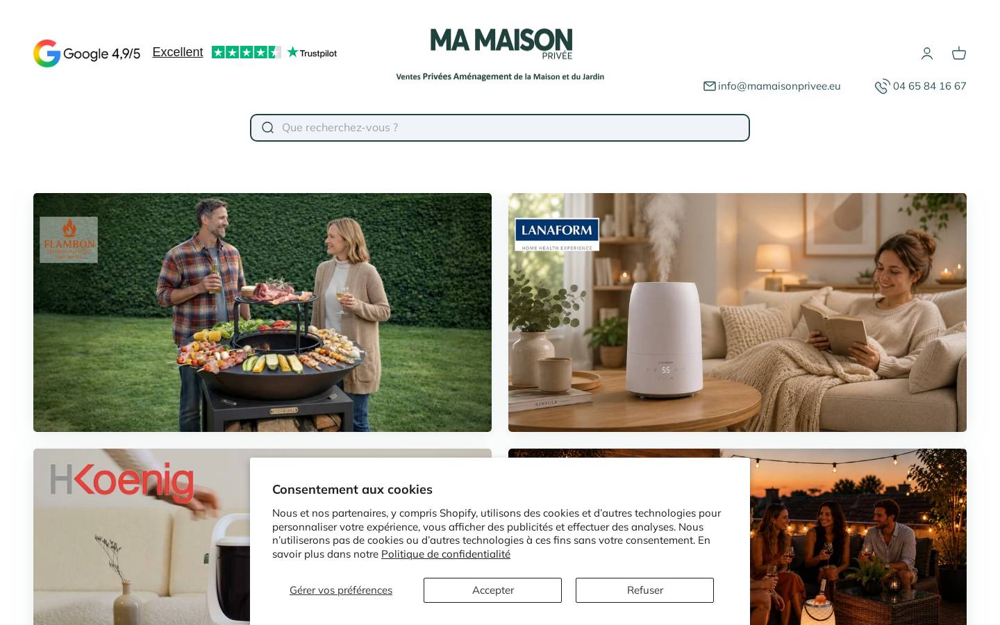 Ma Maison Privée homepage screenshot