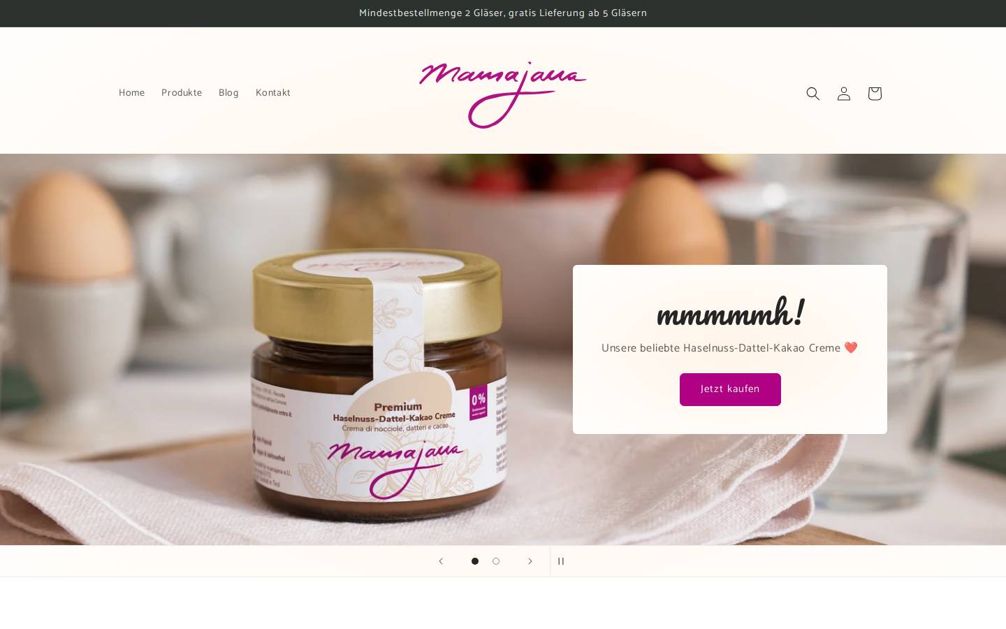 mamajana.at homepage screenshot
