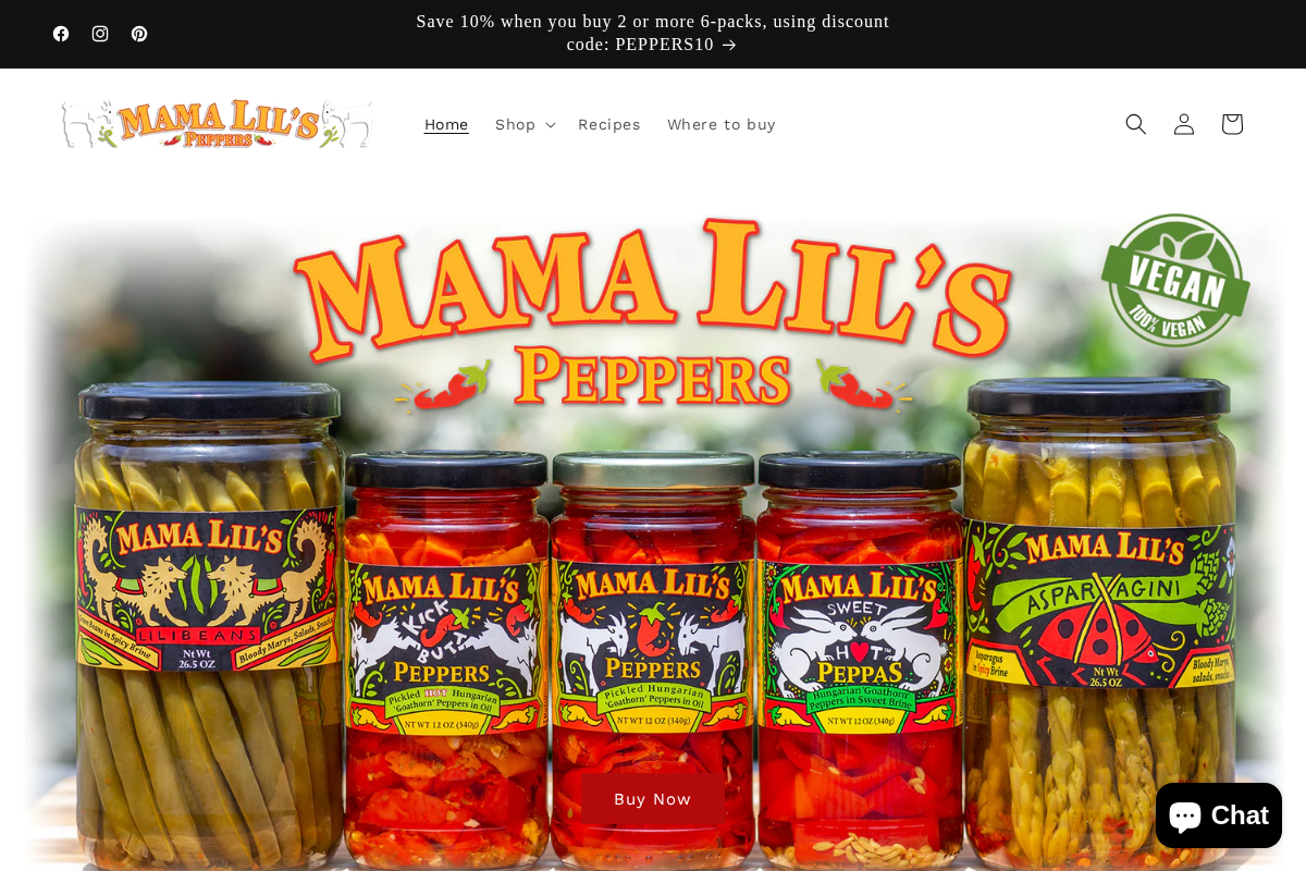 Mama Lil's homepage screenshot