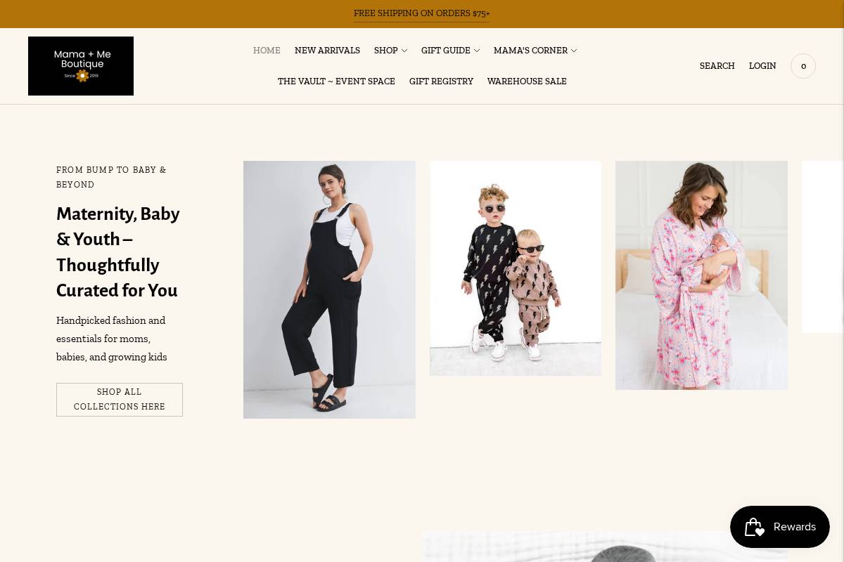 mamamechildrensboutique.com homepage screenshot