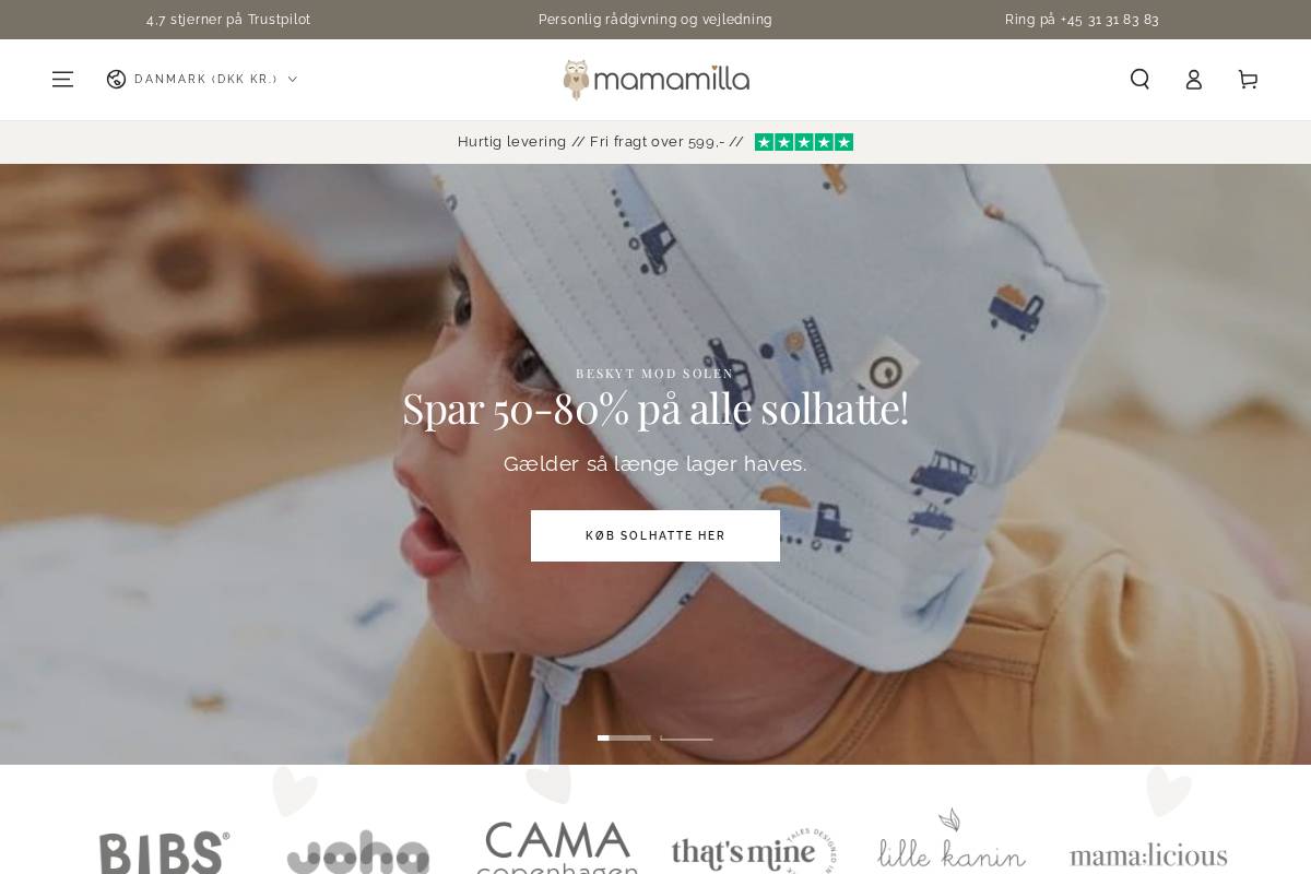 Mamamilla homepage screenshot