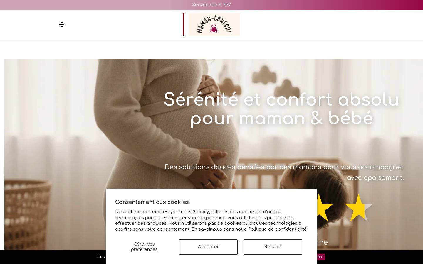 maman-confort.com homepage screenshot