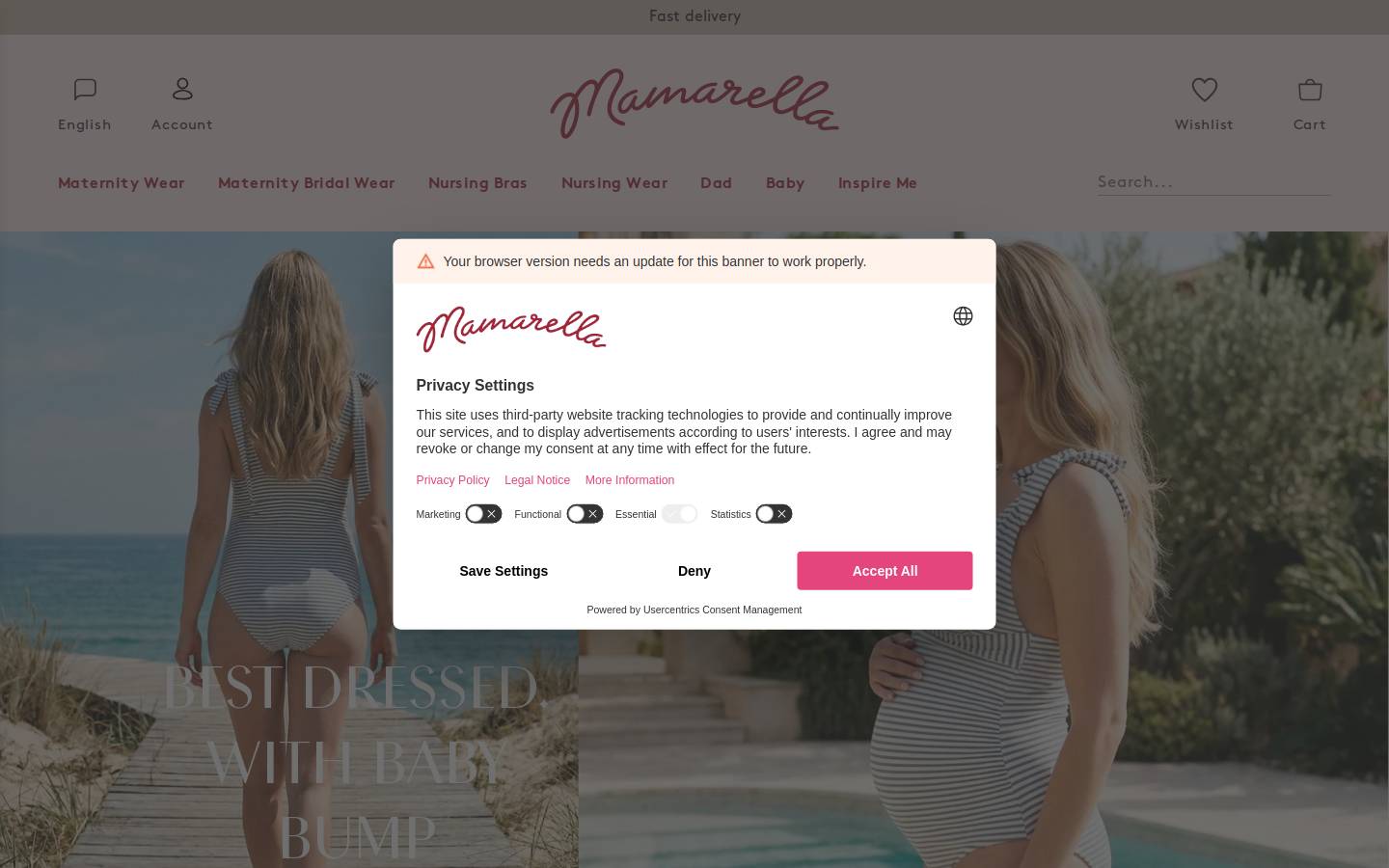 Mamarella Mama & Baby homepage screenshot