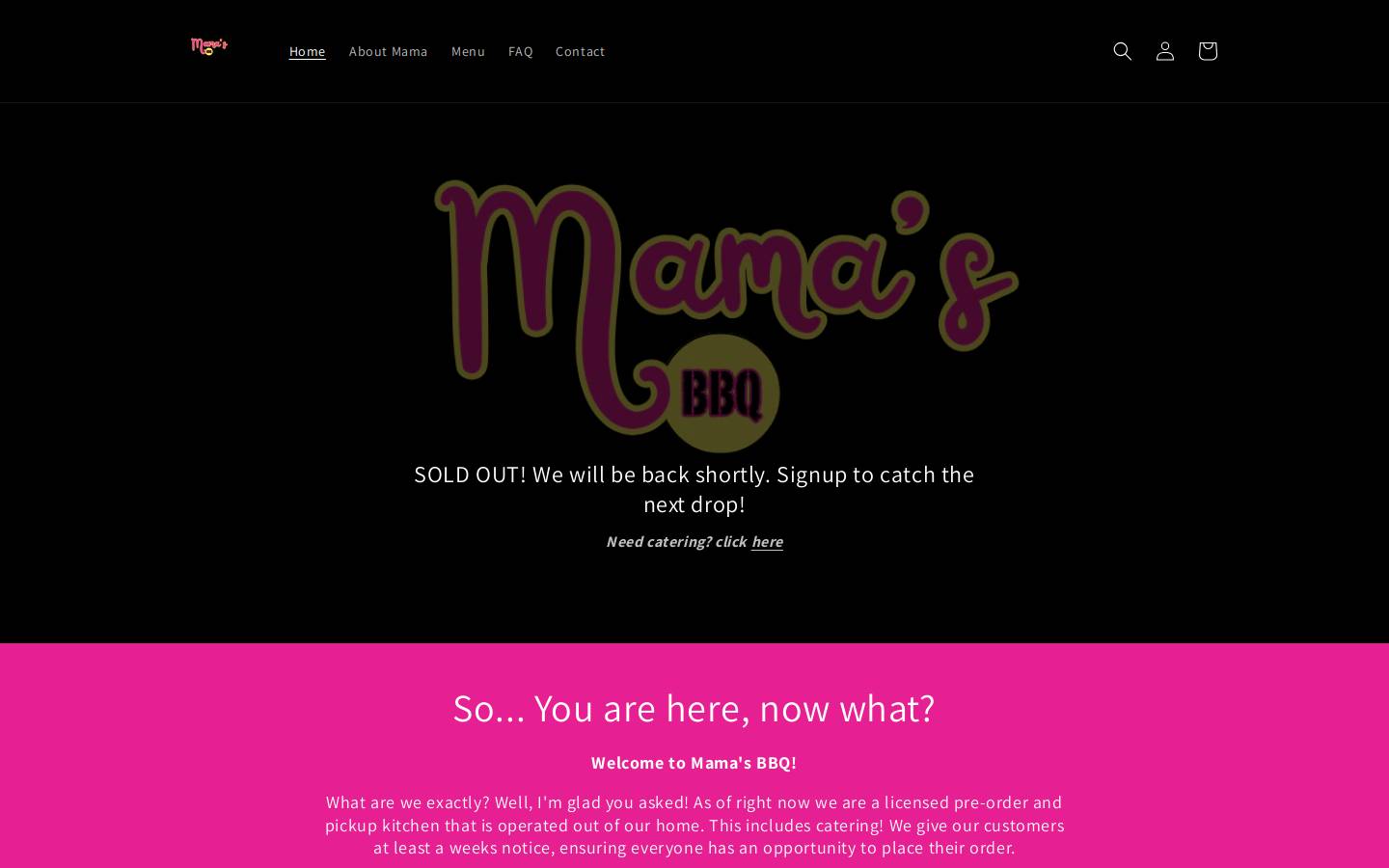 mamas-bbq.com homepage screenshot