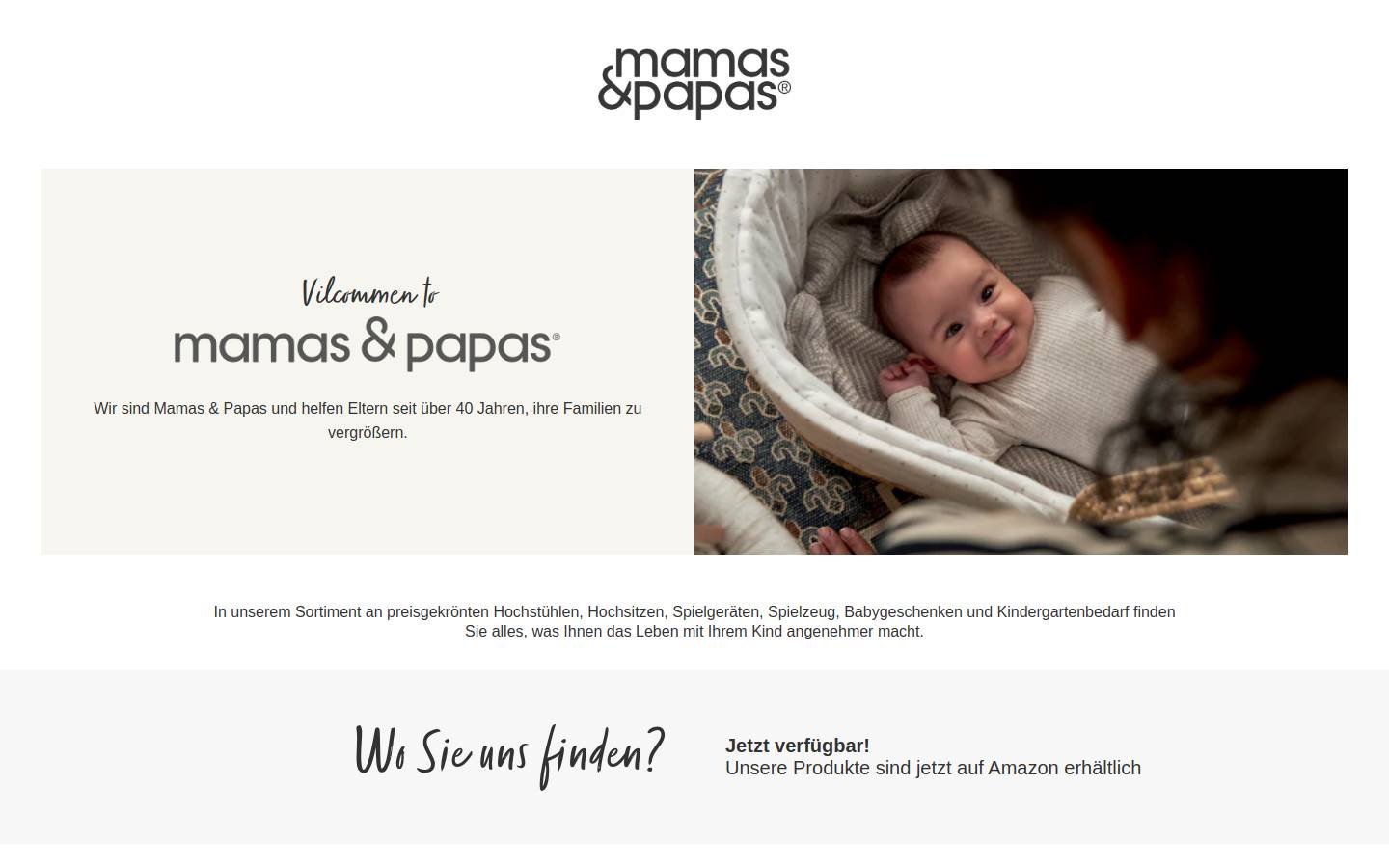 Mamas & Papas homepage screenshot