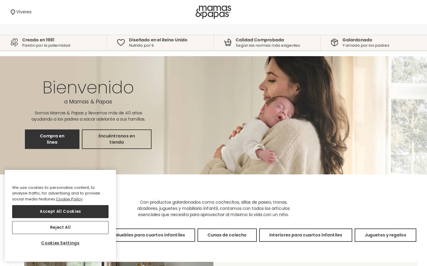 Mamas & Papas homepage screenshot
