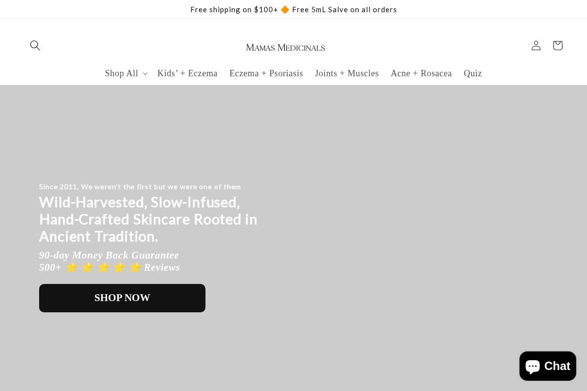 mamasmedicinals.com homepage screenshot