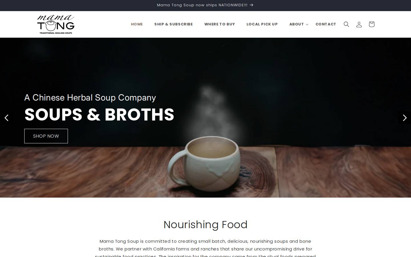 mamatongsoup.com homepage screenshot