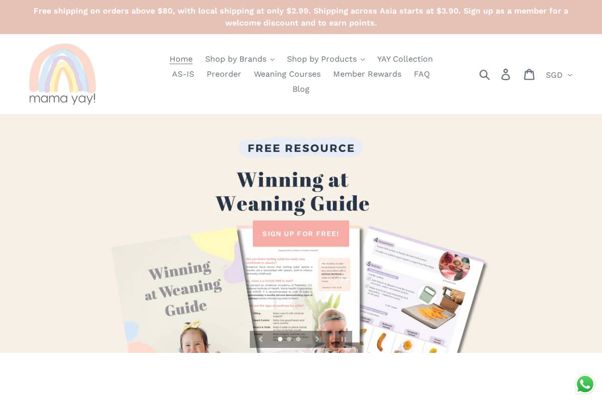 mamayay.sg homepage screenshot