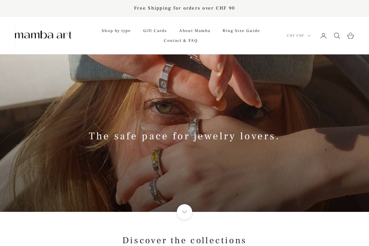 mambaartdesign.com homepage screenshot