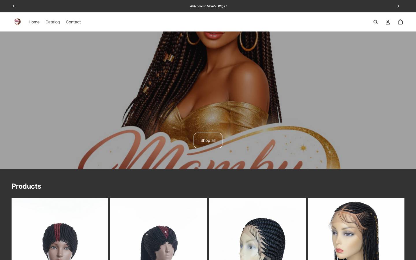 mambuwigs.com homepage screenshot