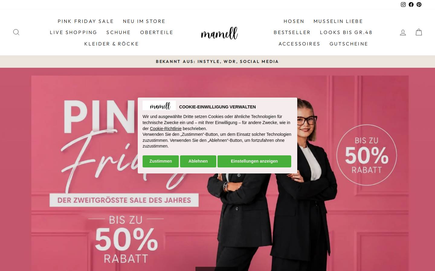 Mamell / M-M-S Beauty GmbH homepage screenshot