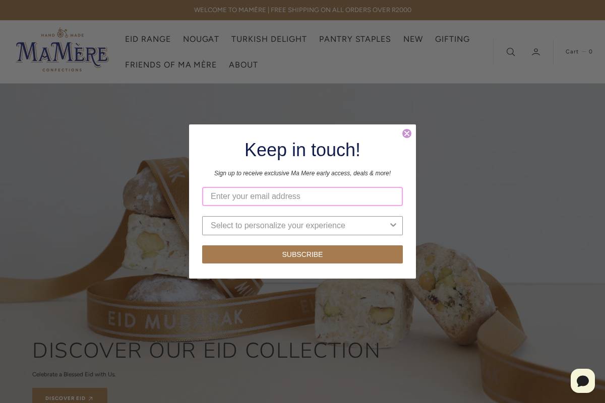 mamere.co.za homepage screenshot