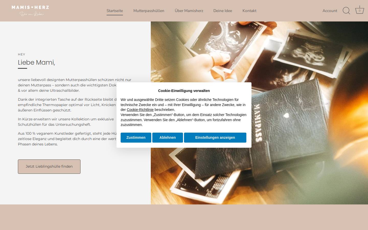 mamisherz.de homepage screenshot