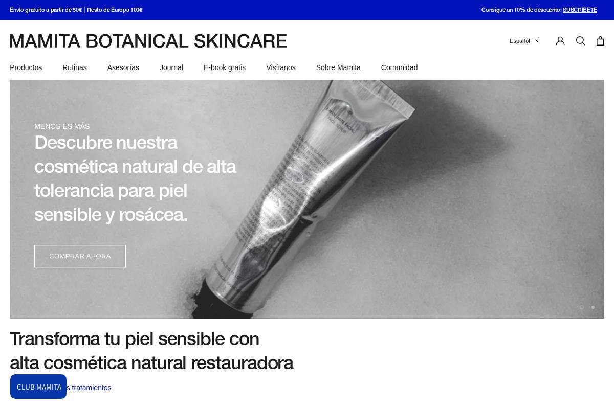Mamitabotanical homepage screenshot