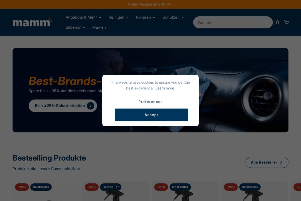 Mamm homepage screenshot