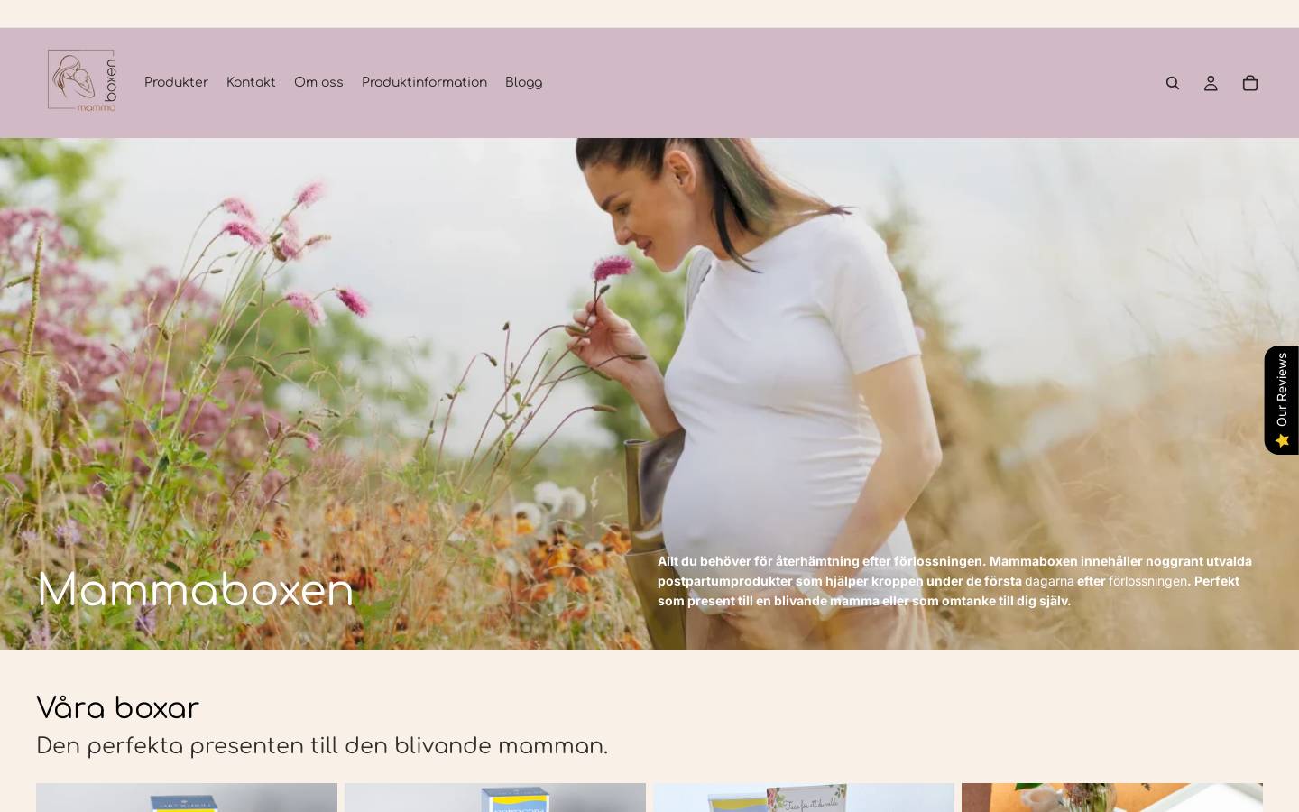 Mammaboxen homepage screenshot