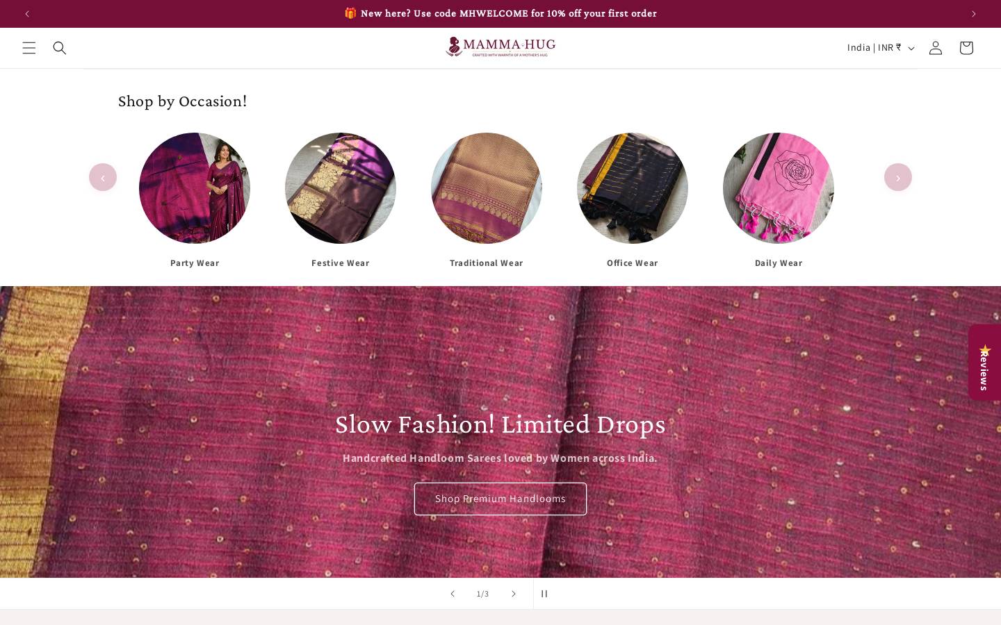 mammahug.co.in homepage screenshot