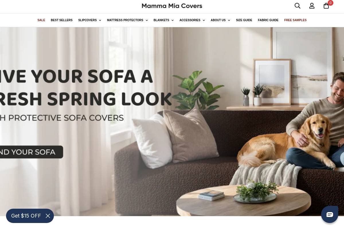 Mamma Mia Covers homepage screenshot