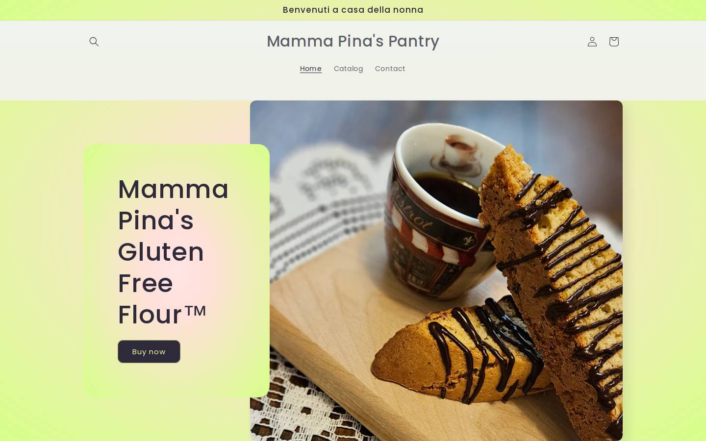 mammapinasglutenfreeflour.ca homepage screenshot