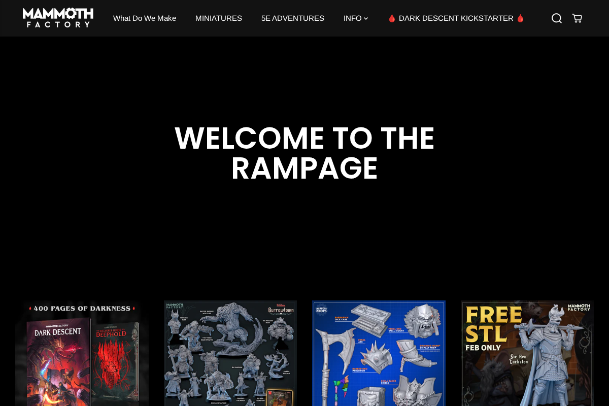 Mammoth Factory homepage screenshot