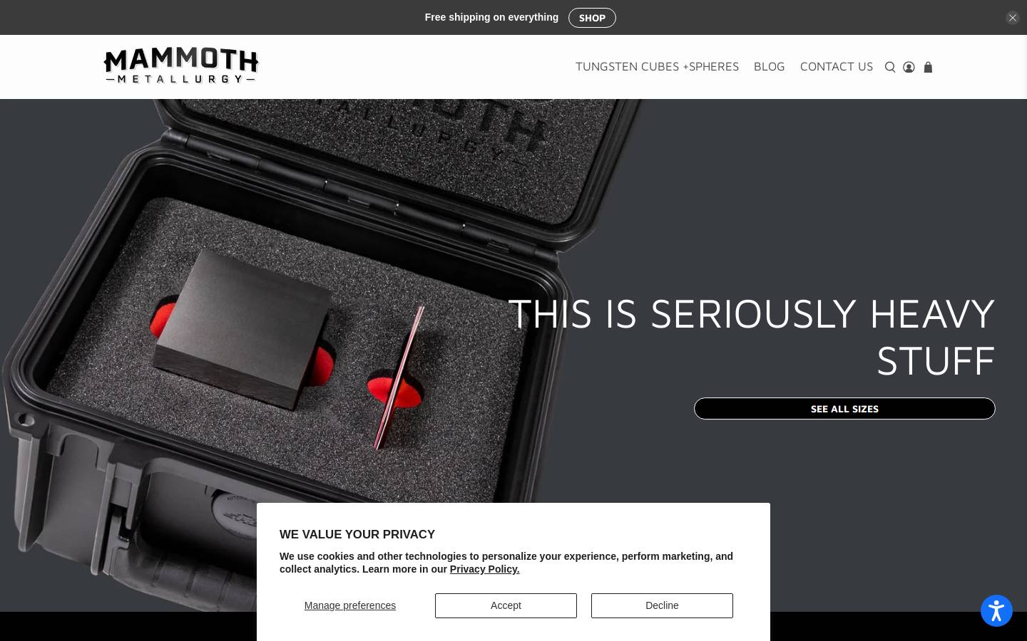 mammothmetallurgy.com homepage screenshot