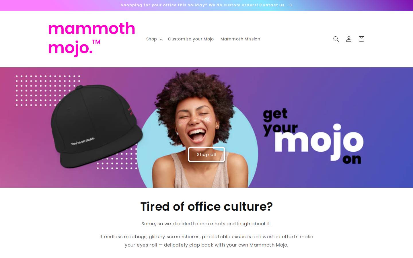 mammothmojo.com homepage screenshot