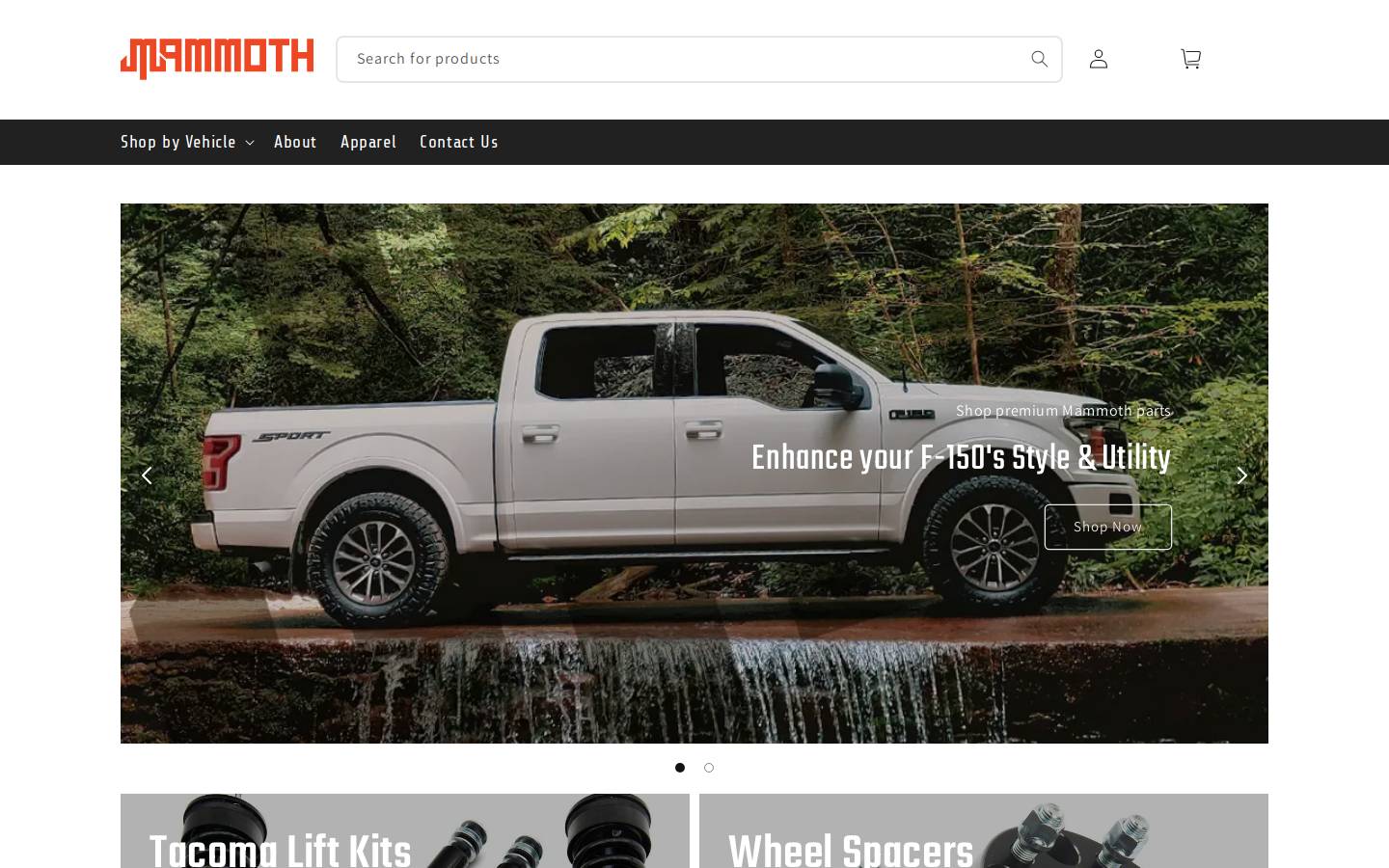 mammothoffroad.com homepage screenshot