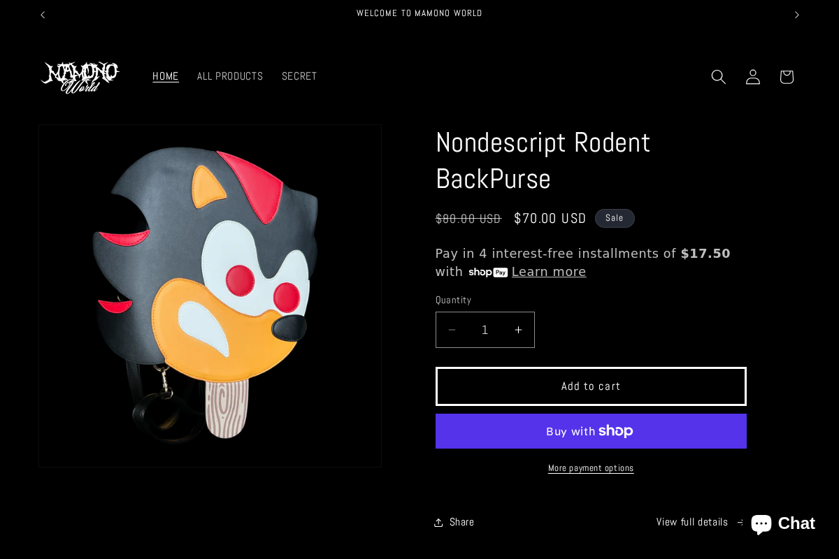Mamono World homepage screenshot