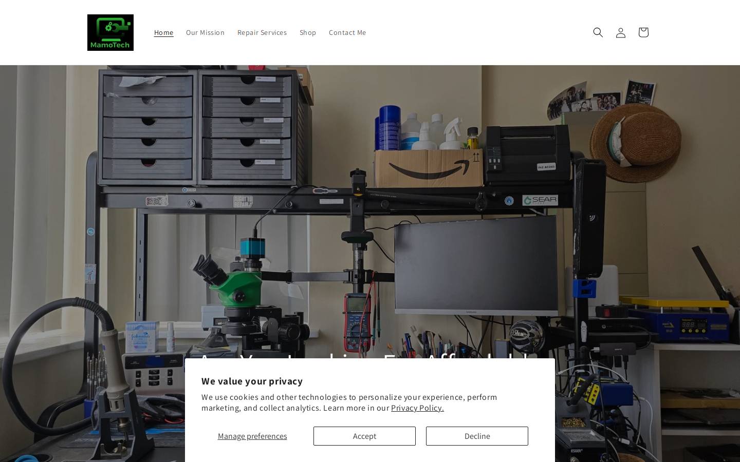 mamotech.net homepage screenshot