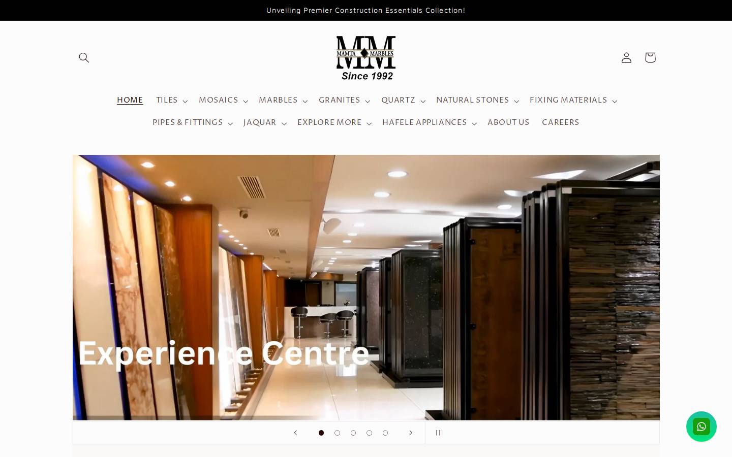 mamtamarbles.com homepage screenshot
