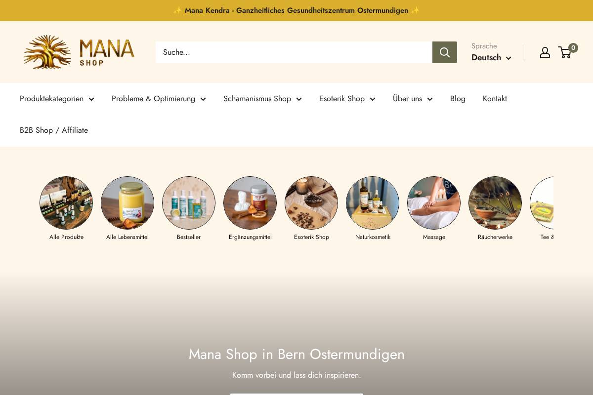 mana-shop.ch homepage screenshot