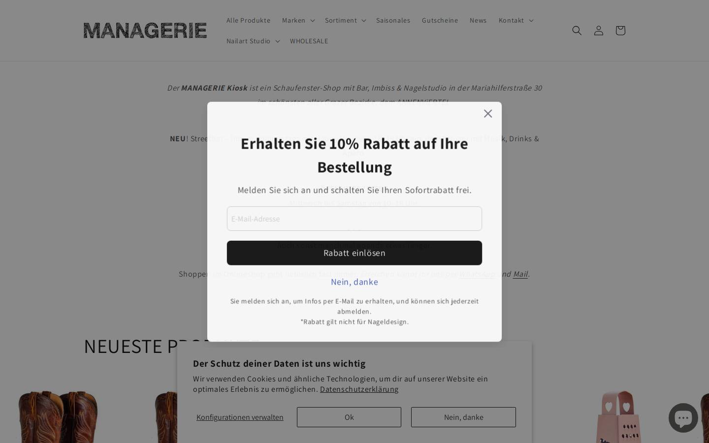 managerie.at homepage screenshot