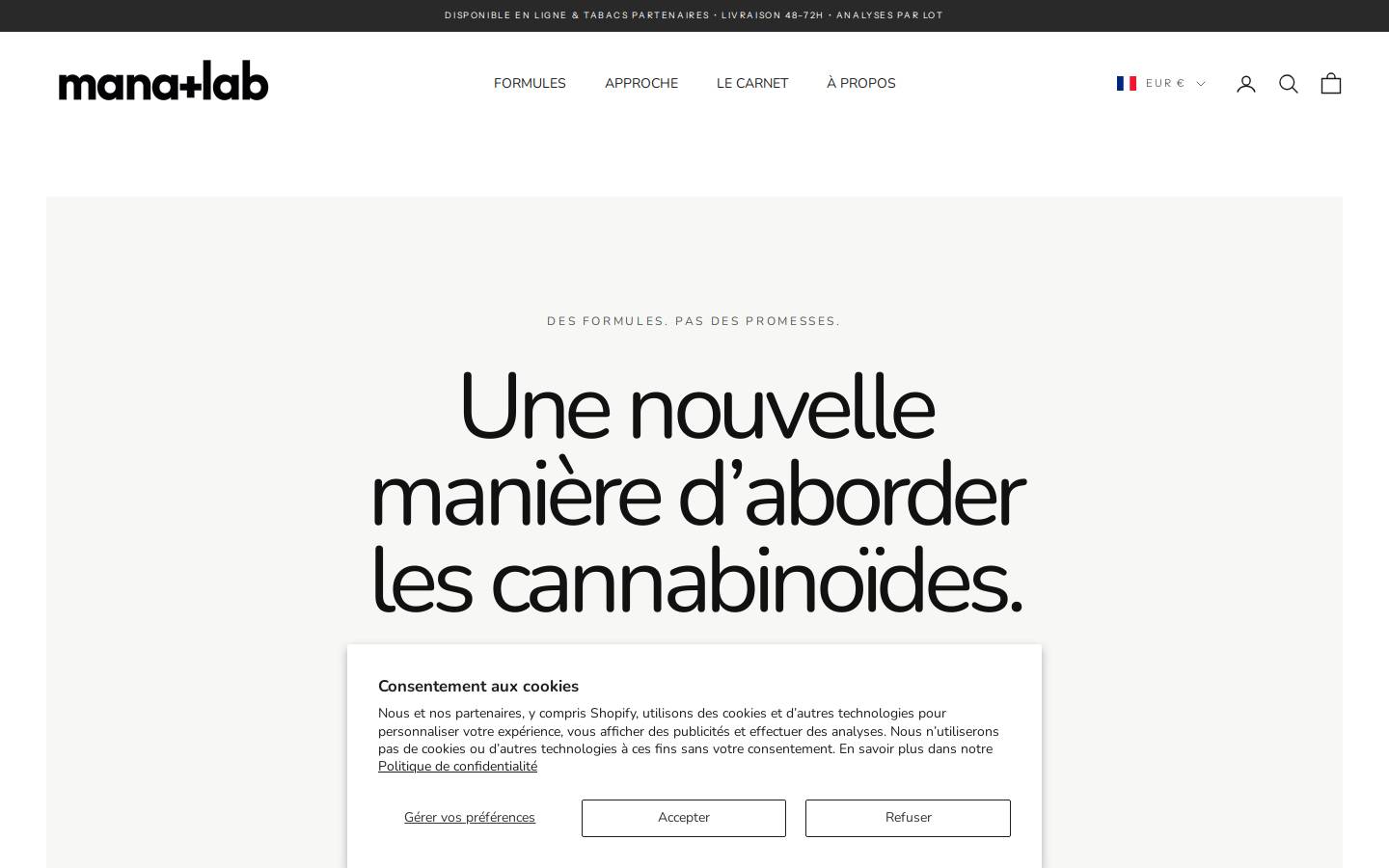 manalab.store homepage screenshot