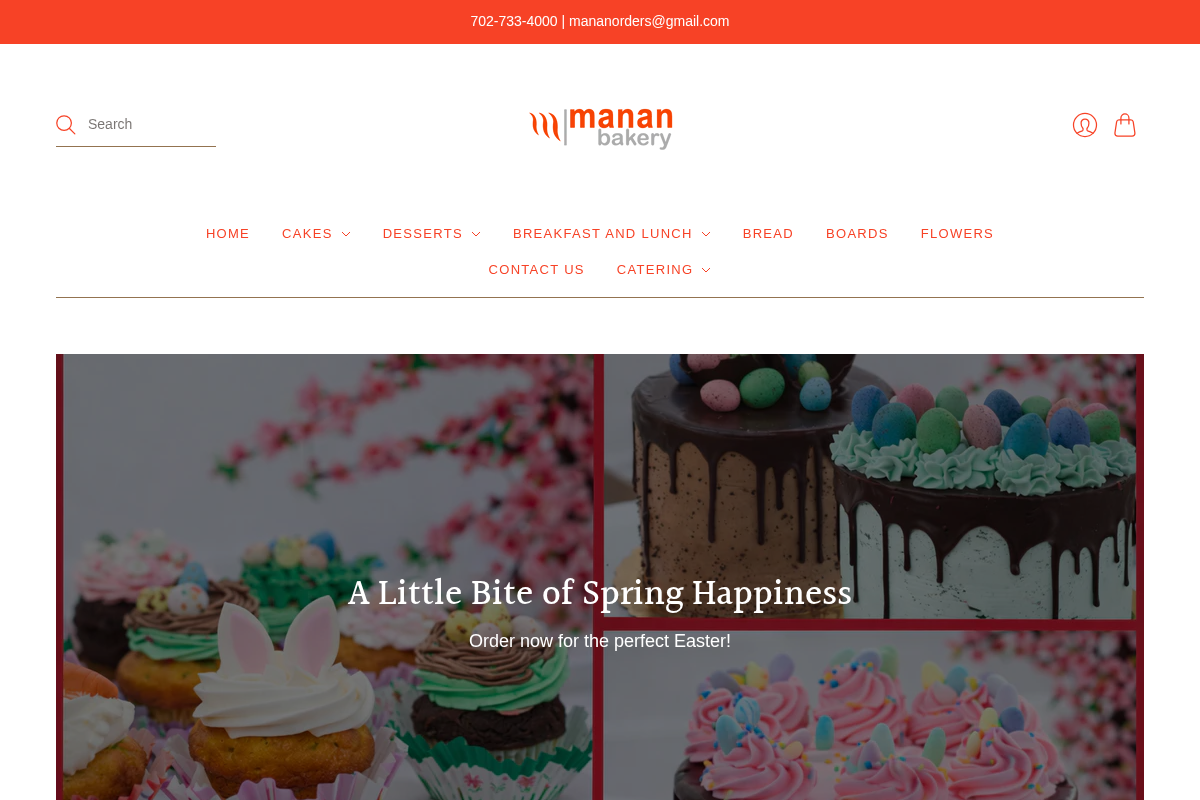 mananbakery.com homepage screenshot