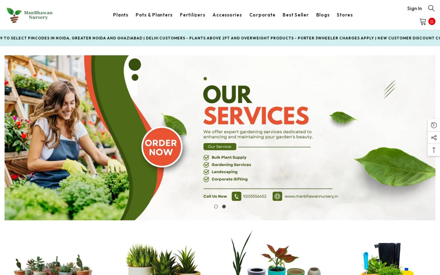 manbhawannursery.in homepage screenshot