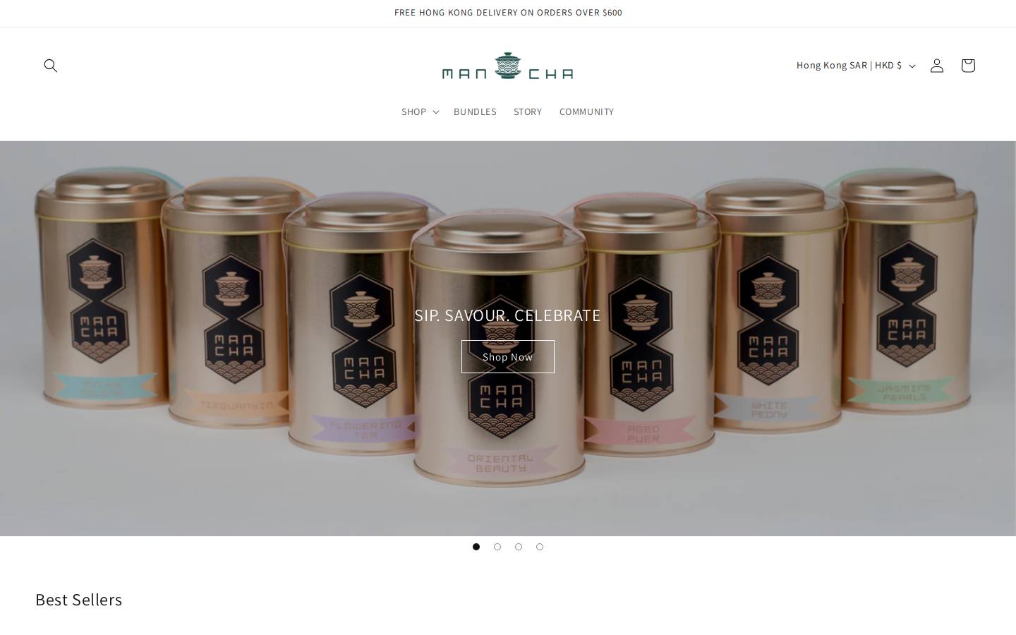 manchateas.com homepage screenshot