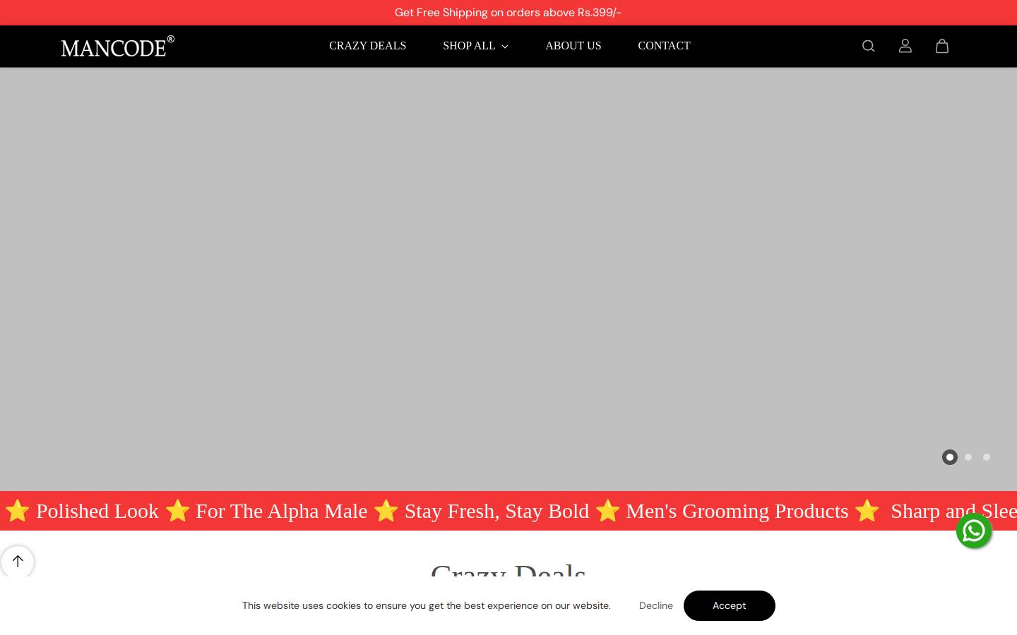 mancode.co.in homepage screenshot