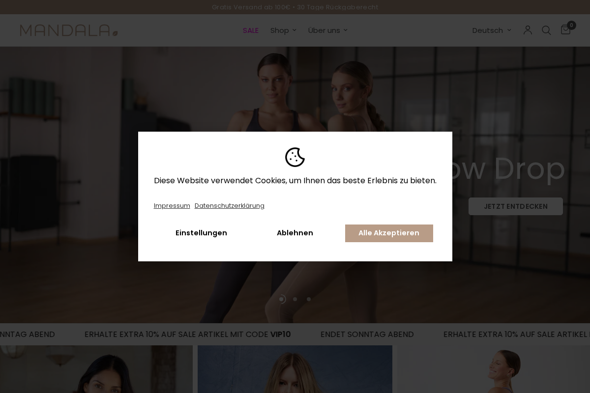 Mandala Fashion Yoga homepage screenshot