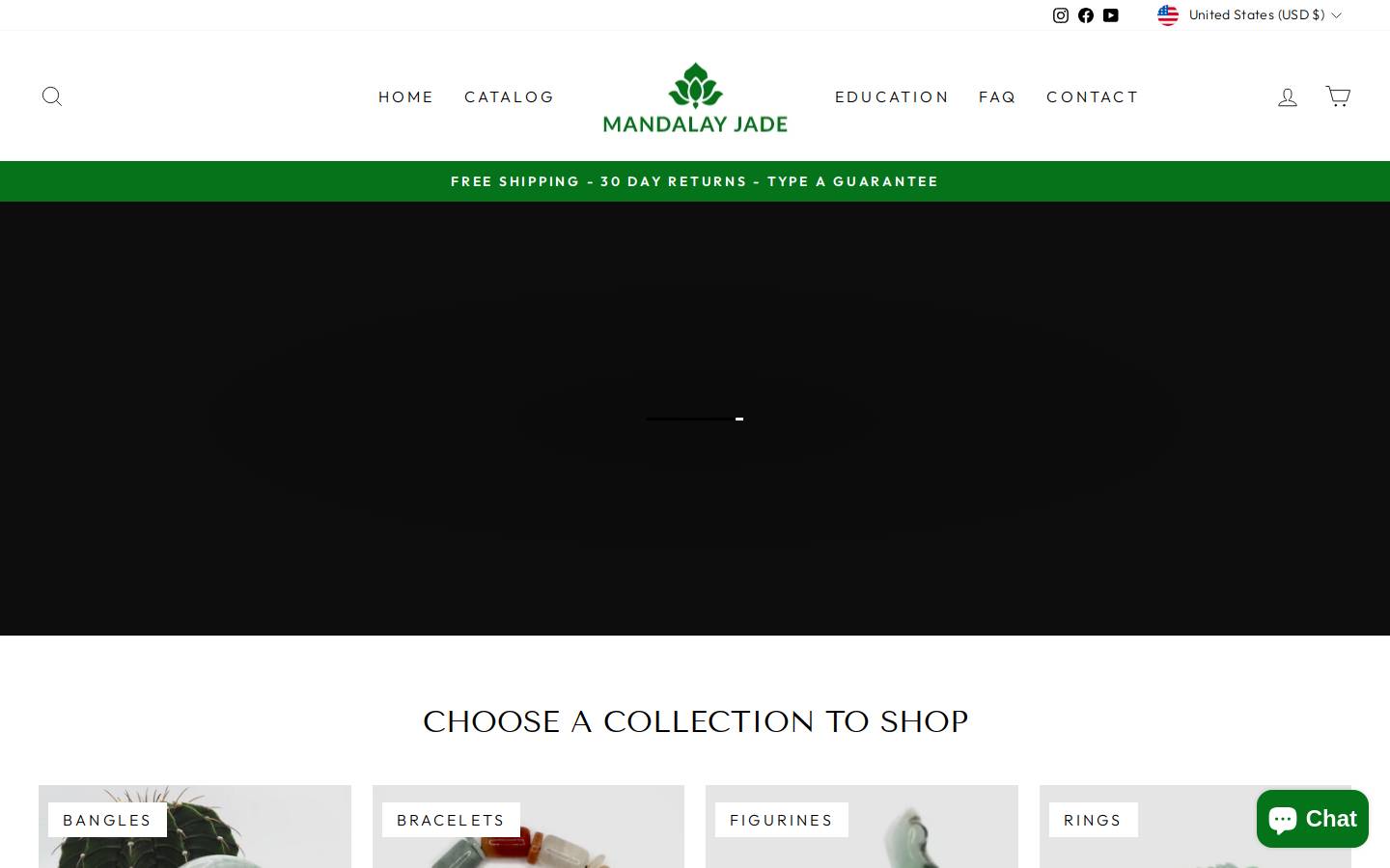 mandalayjade.com homepage screenshot