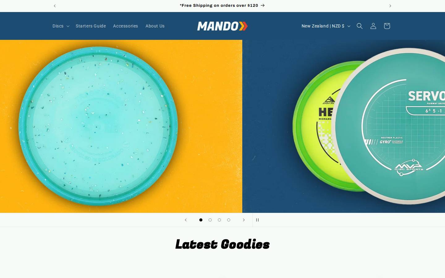 mandodiscgolf.co.nz homepage screenshot