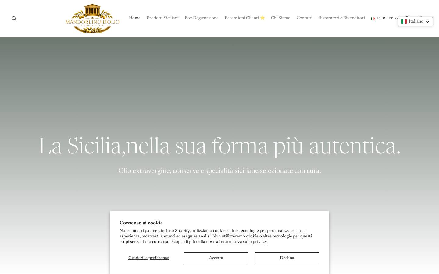 mandorlinodolio.com homepage screenshot