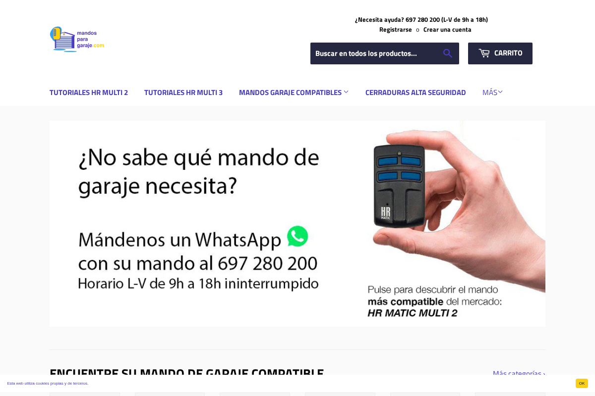 mandosparagaraje.com homepage screenshot